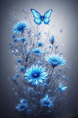 mafura ya bluu, mbuu zinazowaka, sanaa ya vector, zuri, wallpaper, Asili, Magical Background — iPhone 4 Picha ya Ukuta