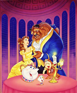 Walt Disney Beauty and the Beast wallpaper — Galaxy Z Fold 5 Picha ya Ukuta