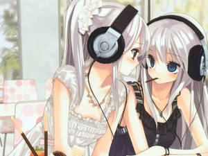 Wapenzi wa anime wanaowaziki muziki wallpaper