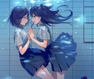 Picha ya wasagani wa anime kwenye bwawa
