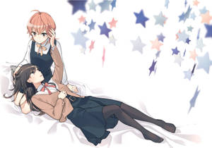 Wasichana wapenzi wa anime sanaa ya nyota picha ya mandhari