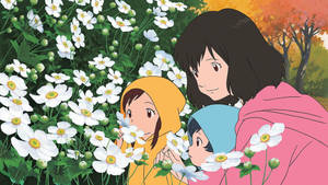 Watoto wa mbwa mwitu anime watoto picha ya mandhari — Watoto wa anime Picha ya Ukuta