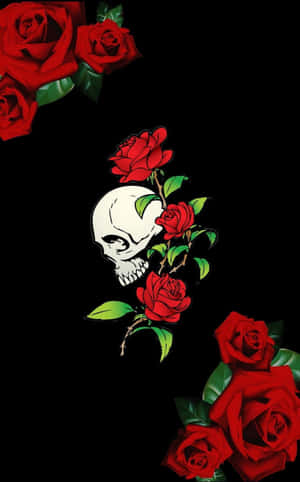 Love Skulls And Roses — Infinix Xpad 20 Picha ya Ukuta