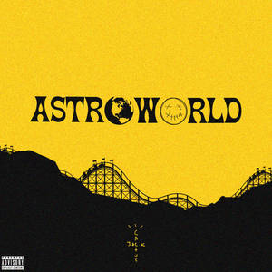 Wallpaper of Astroworld album with aesthetic roller coaster track on yellow background. — Pixel Watch 5 Picha ya Ukuta