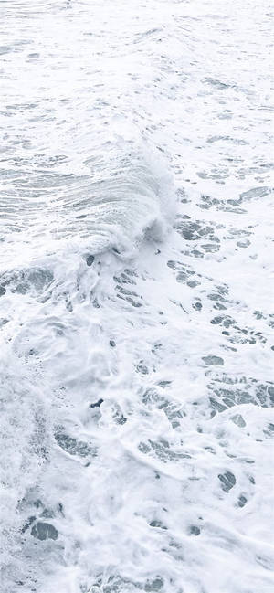White iPhone Sea Wave Foams — Galaxy S24 FE Picha ya Ukuta