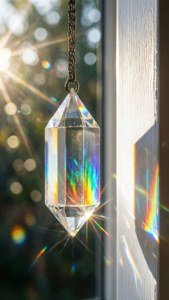 Prism ya kioo huunda mwanga wa upinde wa mvua wenye rangi nyingi kwenye ukuta — iPhone 8 Picha ya Ukuta