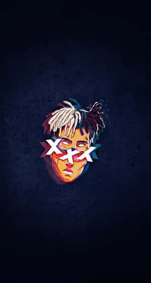 XXXTentacion Bad na Athari ya Glitch — Bluu iliyokolea Picha ya Ukuta