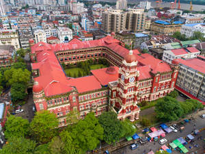 Yangon High Court Building Wallpaper — 4:3 Picha ya Ukuta