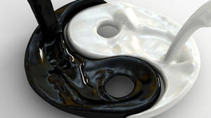 Yin Yang Sawa na Nyeupe wallpaper — Nyeusi poa Picha ya Ukuta