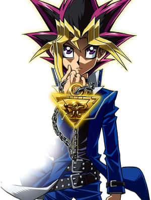 Yugi Muto kutoka Yu-Gi-Oh! akitumia kadi zake wakati wa dueling — Kindle Picha ya Ukuta