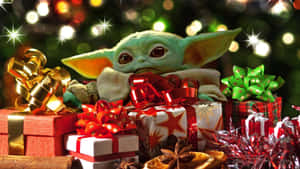 Krismasi ya Baby Yoda — Krismasi aesthetic Picha ya Ukuta