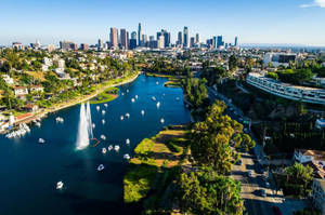 Sunset Boulevard Echo Park Lake wallpaper