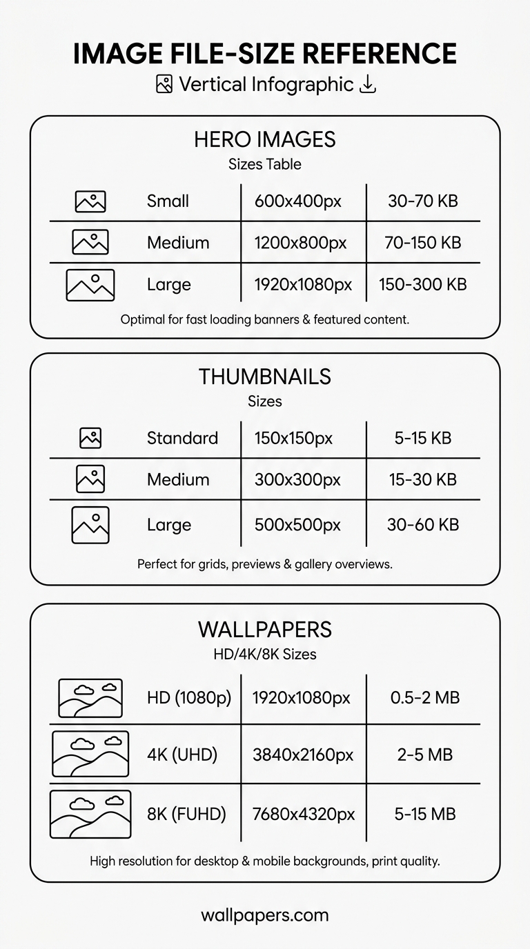 The Ultimate Image File-Size Reference infographic