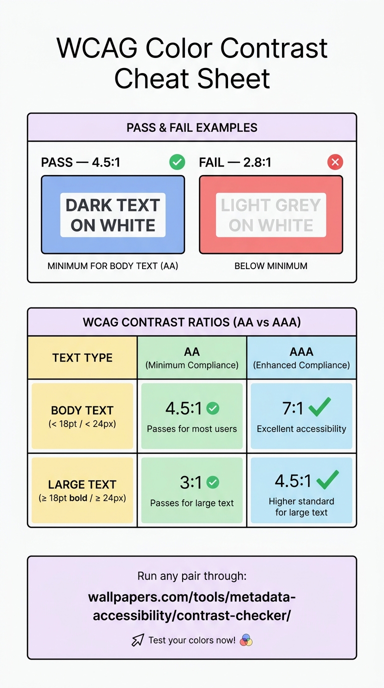 WCAG Color Contrast for Designers infographic